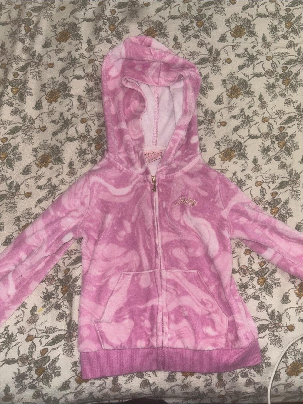 girls pink juicy couture zip up with original J